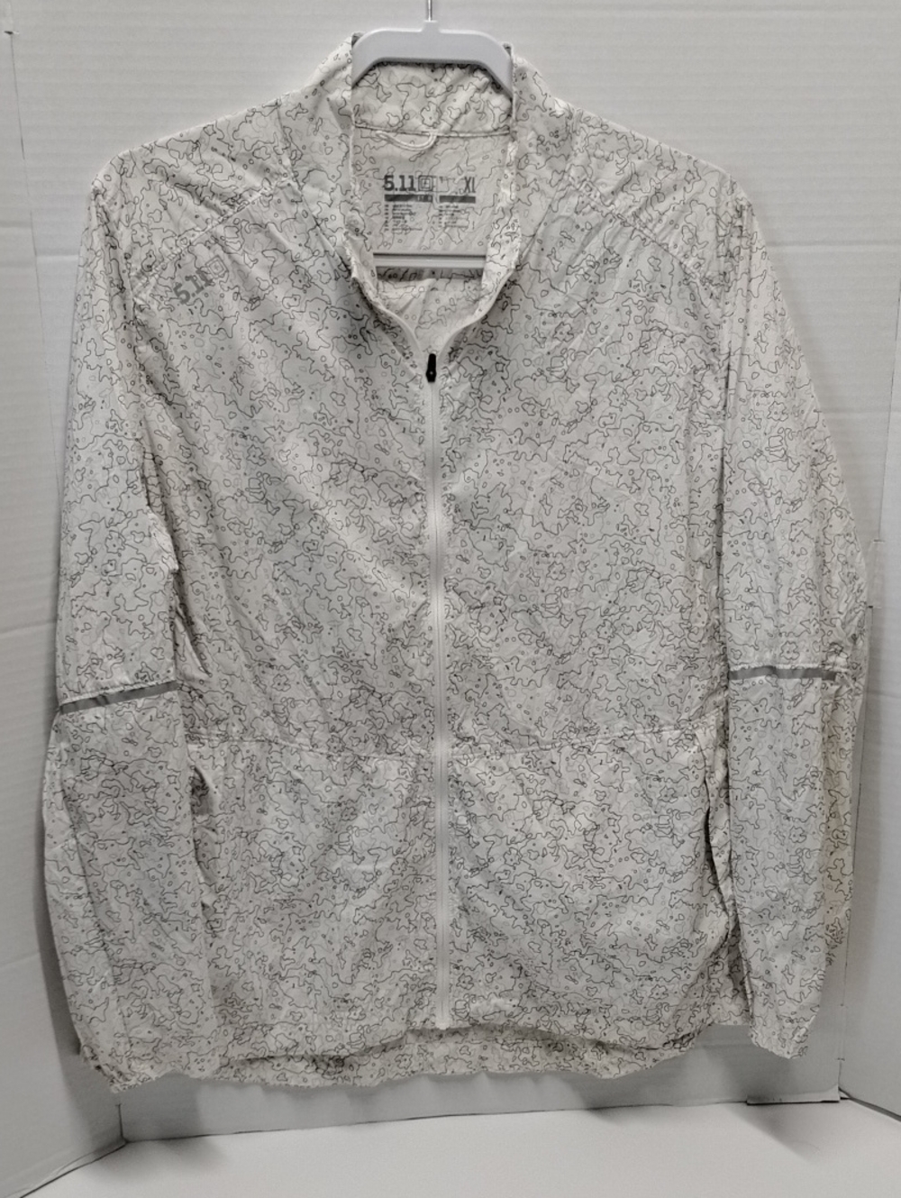 5.11 Tactical Women's White Zip-Up Jacket with Black Line Print